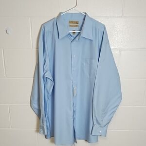 Gold Label Roundtree & Yorke Sky Blue Dress Shirt Tall New